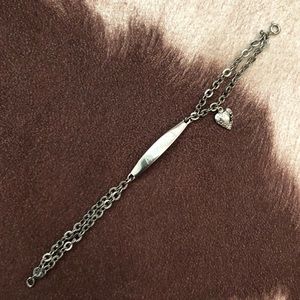 Vintage Speidel silver plated double chain engraved monogram “AMANDA” bracelet